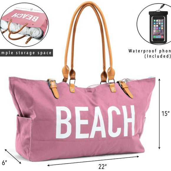 KEHO "Beach Vibes" Beach Bag - (Rose Gold) - Picture 7 of 9